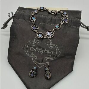Brighton Silver Necklace with Blue Accents and earring set